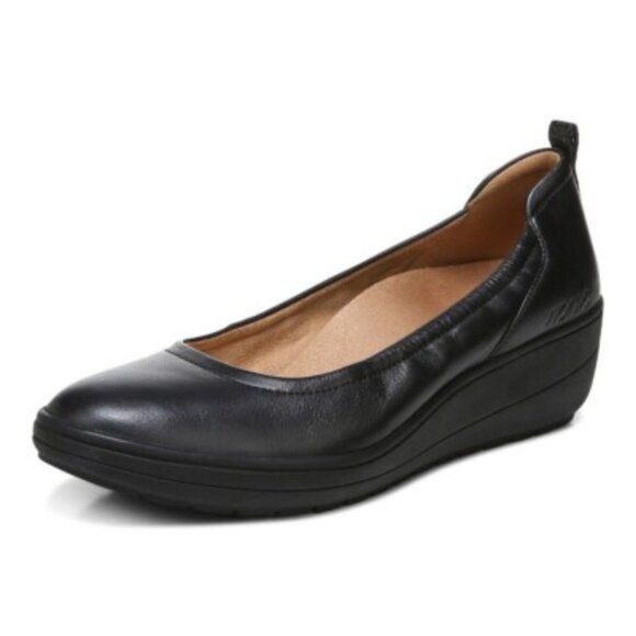 Vionic Women's 11 Black Leather Jacey Slip-on Wedge Loafer Shoes - Picture 1 of 11